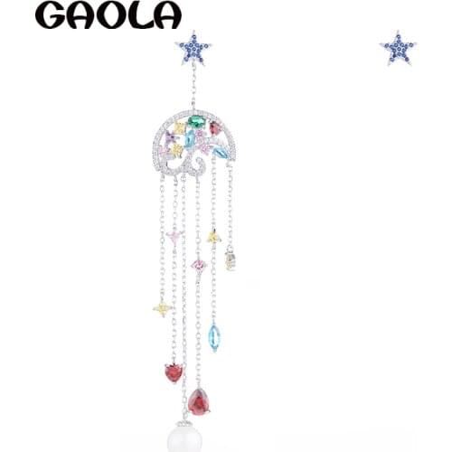 GAOLA New Design Multicolor Cubic Zirconia Long Dangle Earrings for Woman GLE7616Y