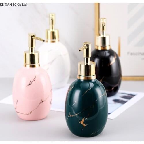 European Marble Pattern Lotion Bottle Home Bathroom Square Shower Gel Shampoo Bottle Soap Dispenser Bathroom Accessories 300ml
