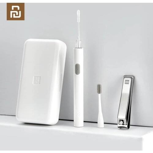 HuoHou Nail Clipper Set Luminous Ear Wax Cleaner USB charging Stainless Steel LED Portable Small Detachable Washable PC