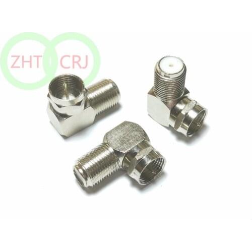 BRASS F male plug to F female jack right angle adapter 90 Degree Coax TV adapter New