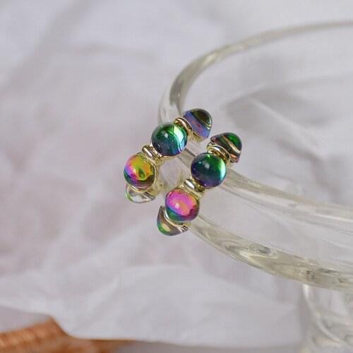 S925 Sterling Silver Needle Delicate C Beads Stud Earrings for Women 14K Real Gold Simple Style Earrings