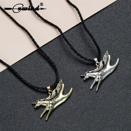 Cxwind Retro Unicorn Necklace Choker Horse Necklace Women Necklaces & Pendants Animal Celestial Unicorn Necklace Jewelry colar