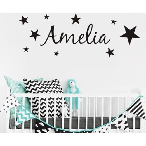Personalized Name Wall Sticker DIY Stars Boys and Girls Art Wallpaper for Kids Room Playroom Decoration New Design LW113