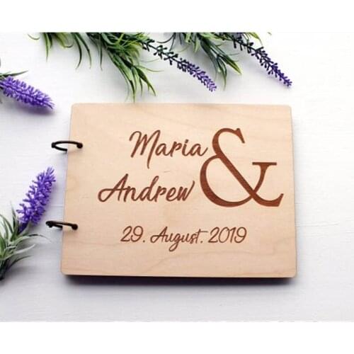 Personalized Guest Book,Wooden Engraved Photo Album,Wedding Guest Book Alternatives,Rustic Custom Guestbook,Wedding Decoration