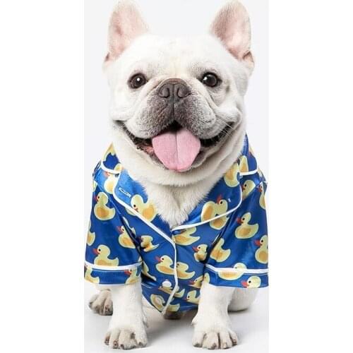 Pet Cute Duck Print Fashion Clothing Soft Comfortable Pajamas Puppy Kitten Quality Designer Suit Home Wear Small Medium Trendy