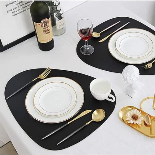 Faux Leather Placemats Coasters Sets Placemats for Dining Table Heat Resistant Non-Slip Washable Coffee Mats Kitchen Place Mats