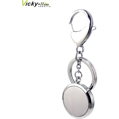 Silver color key chains made by stainless steel key chains with lobster clasp