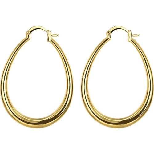 New 925 Sterling Silver Earrings U-shaped 18K Gold Earrings Woman Glamour Jewelry Engagement Gift