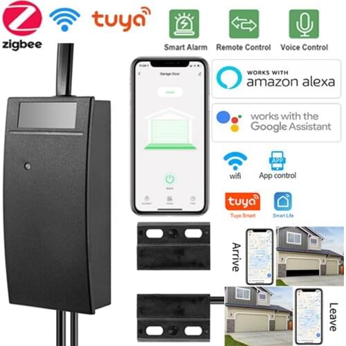 Tuya WiFi Smart Garage Door Opener Controller Smart Home Work With Alexa Echo Google Home SmartLife/Tuya APP Control Require Hub