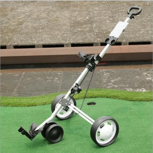 Three-wheeled Aluminum alloy Golf Trolley Folding Golf cart Golf charter with scorecard