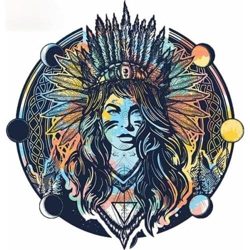 Creativity for Tribal Indian Women Refrigerator Car Stickers Graphics Laptop Waterproof RV Decal Car Assessoires 13cm X 12.4cm