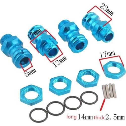 Wheel Hex Hub M17 17mm M23 23mm / 30mm Extension Adapter 12mm Cap Anti-Dust x 4 Longer Combiner Coupler For 1/8 RC Car HSP