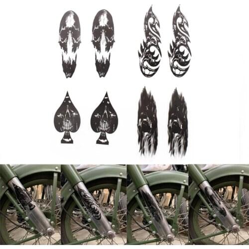 1Pair Universal Fit Motorcycle Bike Front Fork Skull Zombie Decals Graphic Stickers Moto for Kawasaki Honda Yamaha Harley