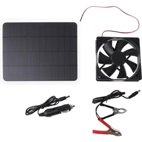 Mini Universial Solar Powered Fan Ventilator For Dog Greenhouse Chicken House Energy-saving Cooling