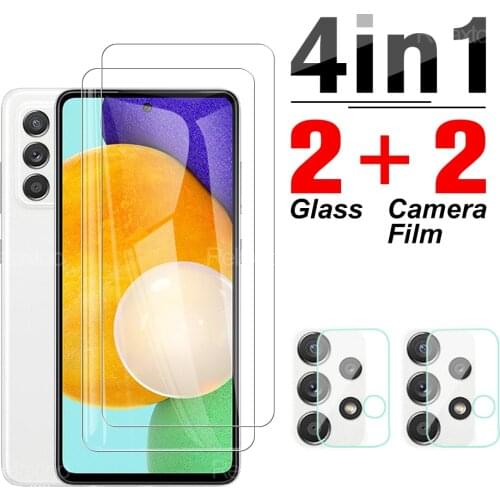 4in1 tempered glasses for samsung galaxy a12 a52 a32 a72 a22 a41 a21s a21 a82 glass hd screen protectors camera protective film