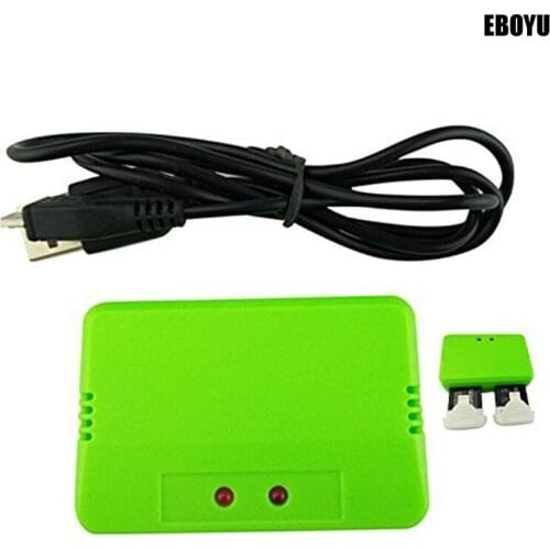 EBOYU 1 to 2 USB Battery Charger for Hubsan X4 Cam Plus H107C+ H107D+ Plus FPV Drone Quadcopter External Charging Spare Parts
