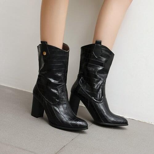 2020 Winter Style mid-heeled Biker boot Retro College Style thick-heeled Motorcycle boot thick heeled fashion