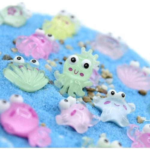 10-50Pcs Cartoon Resin Marine Organism DIY Craft Supplies Phone Shell Ornament Patch Headwear Hair Accessories Kids Toy Gifts