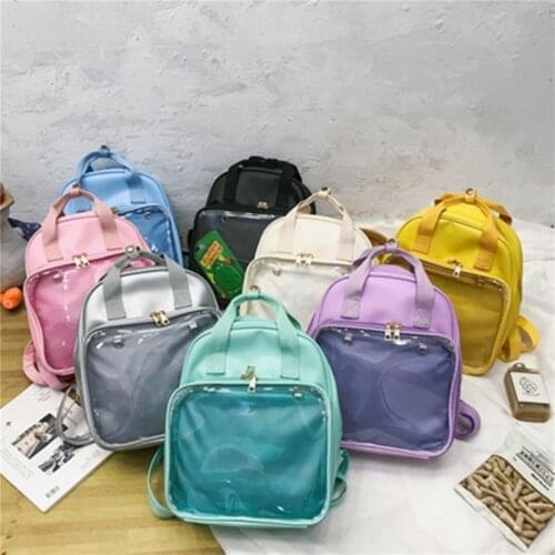 2021 Clear Transparent Backpacks Women Harajuku pvc Itabags Bags School Bags for Teenager Girls Designer Ita Bag Bookbag Bolsa