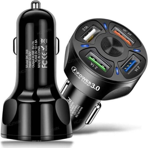 4 Ports 3 USB Car Charger Quick Charge 3.0 Universal Fast Charging in car 4 Port Mobile Phone Charger