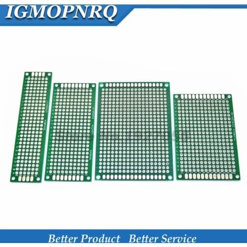 4pcs 5x7 4x6 3x7 2x8 cm Green/Blue 5*7 4*6 3*7 2*8 double Side Copper prototype pcb Universal Board Cave plate Circuit board