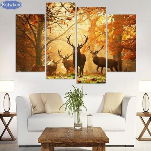 4 pcs,5D DIY diamond embroidery Animal Pictures Decorative,full diamond painting Cross Stitch Rhinestone mosaic home decoration