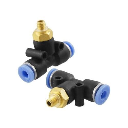 5 Pcs 5mm Thread 4mm One Touch Push In T Joint Quick Fittings