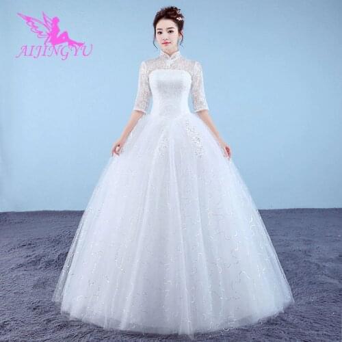 AIJINGYU 2021 princess Customized new hot selling cheap ball gown lace up back formal bride dresses wedding dress WK834