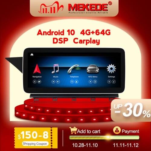 4G LTE IPS Android 10 Car Multimedia Player GPS Navi for Mercedes Benz GLK Class X204 2008 2009 2010 2012 2013 2014 2015 X204