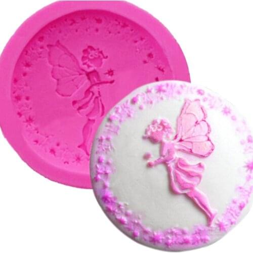 Butterfly Fairy angel girl Silicone Fondant baking Paste handmade soap mold DIY Cake Decorating Fondant Sugar Craft tools T0766