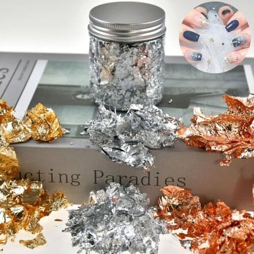 3g Shiny Gold Leaf Flakes Sequins Glitters Confetti for Painting Arts Nail Art Foil Decor Paper Candle Mold Resin Mold Fillings
