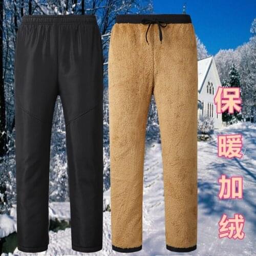 Lamb wool cashmere pants for men Joggers Sweatpants mens Casual Thickened Lamb Wool trousers mens Comfortable Warm Sweatpants