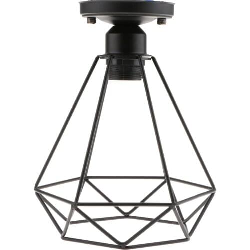 Black Retro Wire Loft Pendant Ceiling Ligthshade Lamp Shade House Lighting E27