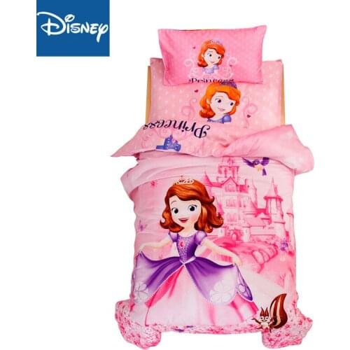 Disney Sophia Bedding Set For Girls Comforter Filler Baby Bed Spreads 3/4Pcs Children Home Decoration Cartoon Free Shipping Pink