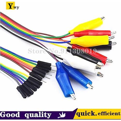 20cm 30cm 10 Pin Dupont Line Double-end Alligator Clips Jumper Wire Male Female Crocodile Clip Test Lead Jumper Wire Line Cable