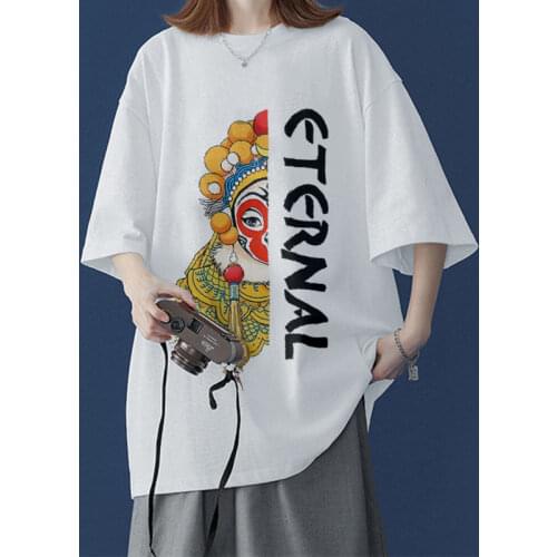 Tufaha short-sleeved T-shirt womens printing loose casual Chinese style T-shirt for women & men Tees