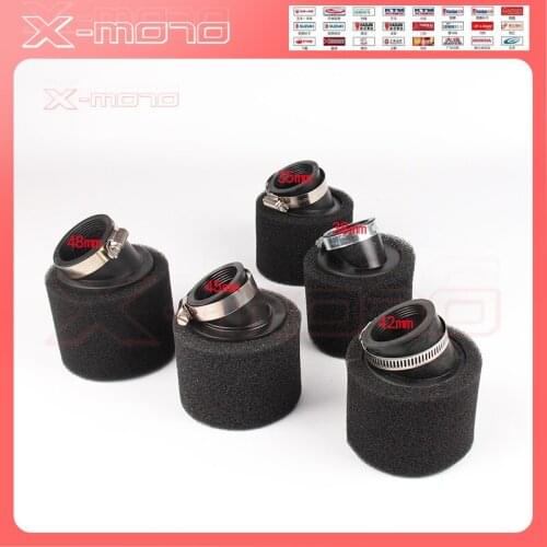35mm 38mm 42mm 45mm 48mm Bend Elbow Neck Foam Air Filter Sponge Cleaner Moped Scooter Dirt Pit Bike Motorcycle BLACK Kayo BSE