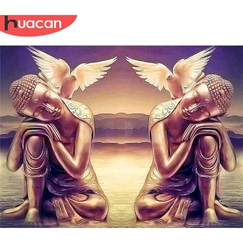 HUACAN Diamond Painting New Religion Pigeon 5D DIY Diamond Embroidery Sale Buddha Pictures Of Rhinestones Mosaic Wall Art