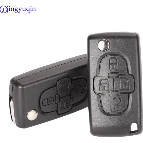 Jingyuqin 10ps Remote Blade 2 Buttons Folding Key Shell Case Cover For Peugeot 407 407 207 301 307 308 508 607