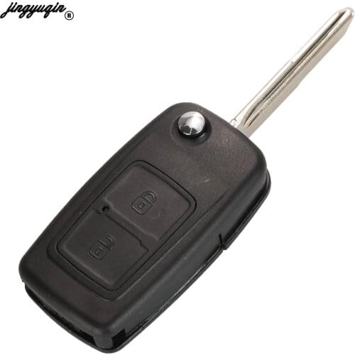 Jingyuqin 2Button For Chery A5 Fulwin Tiggo E5 A1 EASTER Folding Flip Remote Car Key Shell Case Fob With Uncut Blade Replacement