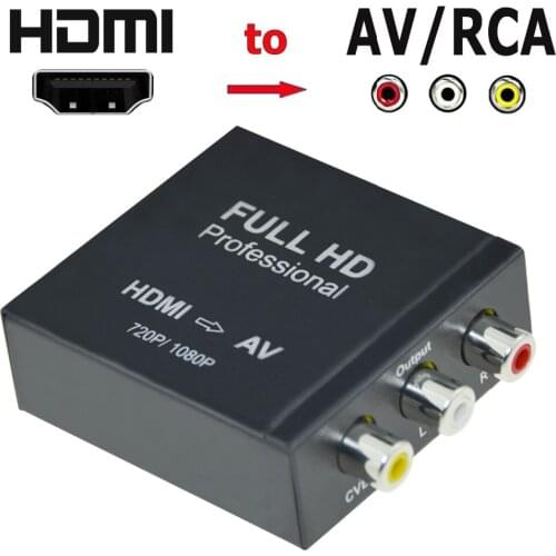 Aikexin HDMI to AV 3RCA CVBS Composite HDMI Video Converter 1080P Mini HDMI2AV Adapter Support PAL/ NTSC HDMI to RCA Converter