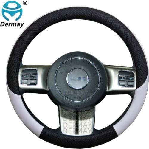100% DERMAY Brand Leather Car Steering Wheel Cover for Jeep Patriot 2006-2017 Auto interior Accessories