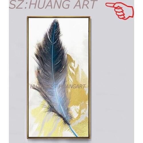 Colorful Abstract Feather Art Handmade Canvas Oil Painting Unframed Paintings Art Modern Home Wall Decoration Wall Showpieces