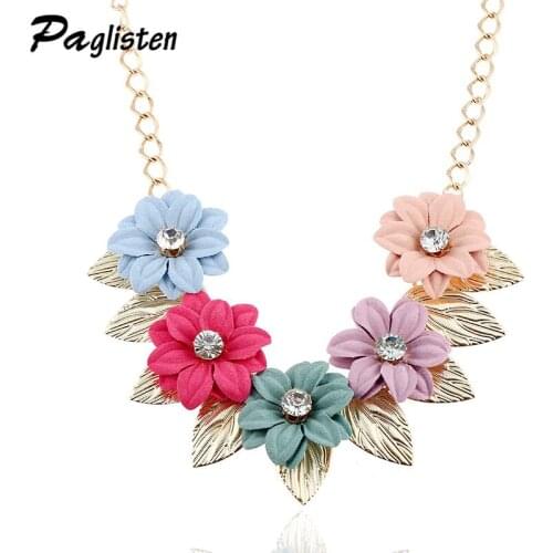 Big statement necklace Brand designer New sell Fashion Retro style rhinestone flower choker necklace Statement jewelry women