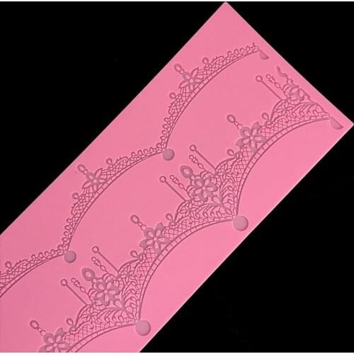 Minsunbak Crown Retro Lace Mold Silicone Sugar Lace Pad Cake Brim Decoration Mold DIY Tool