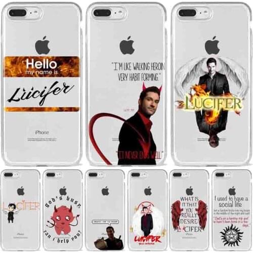 American TV Series Degenerate angel Lucifer TPU Soft Phone Accessories Phone Case For iPhone 6Splus 7 8Plus X 11 12 Mini Pro MAX