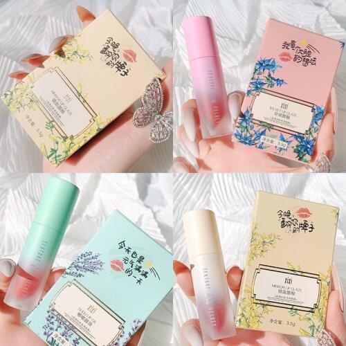 New Velvet Lip Gloss Makeup Matte Lip Mud Pearly Strawberry Lipstick Long Lasting Moisturizing Korean Cosmetics Maquillaje TSLM1