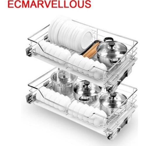 Cupboard Organisadores Para Cosina Armario De Cocina Despensa Stainless Steel Cuisine Cozinha Kitchen Cabinet Storage Basket