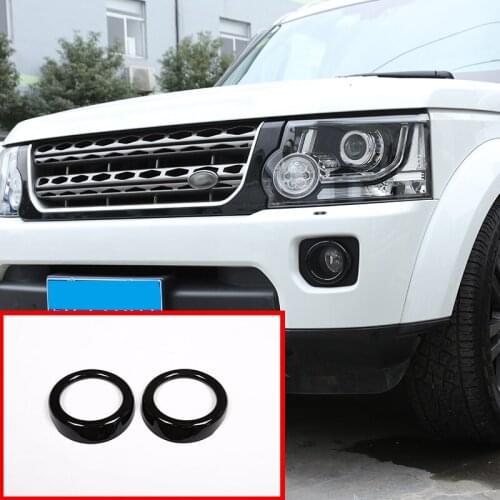 2 Pcs For Land Rover Discovery 4 LR4 2014-2016 ABS Glossy Black Front Fog Lamp Frame Cover Trim Car Accessories