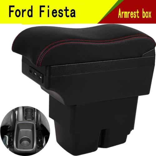 For Ford Fiesta armrest box Center Centre Console Storage Box Armrest Arm Rest Rotatable 2010 2011 2012 2013 2014 2015 2016